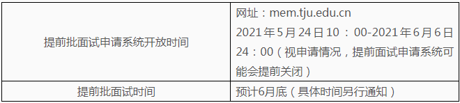 2022年天津大學(xué)MEM項目第一批提前批面試辦法