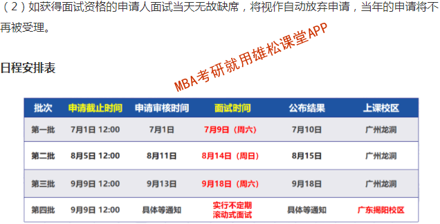 2023年廣東工業大學MBA提前面試通知